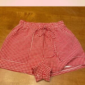 Princess Polly Red Gingham High Waist Shorts